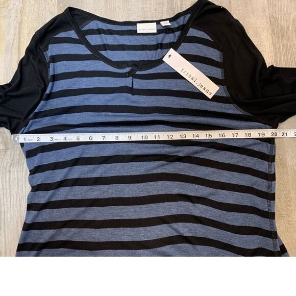 NWT Tribal jeans viscose striped top - Picture 12 of 13